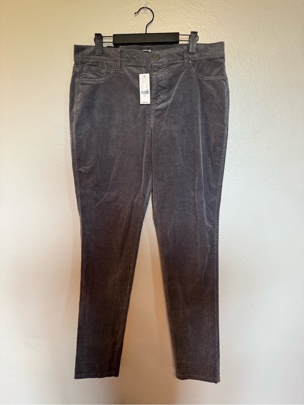 New York & Company Slim Gray Corduroy Skinny Jeans